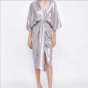 ZARA Silver Metallic Dress